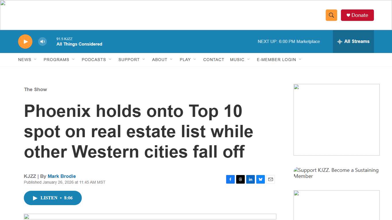 Phoenix holds onto Top 10 spot on real estate list while other Western cities fall off